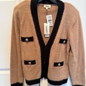 L'AGENCE Camel and Black Teddy Jacket
